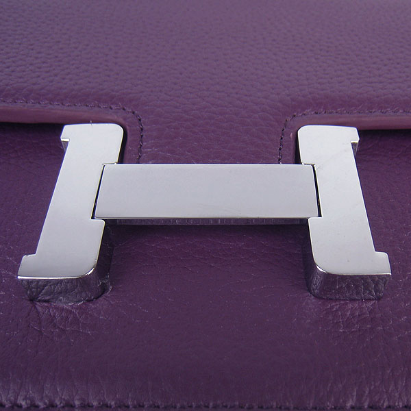 7A Hermes Constance Togo Leather Single Bag Purple Silver Hardware H020 - Click Image to Close